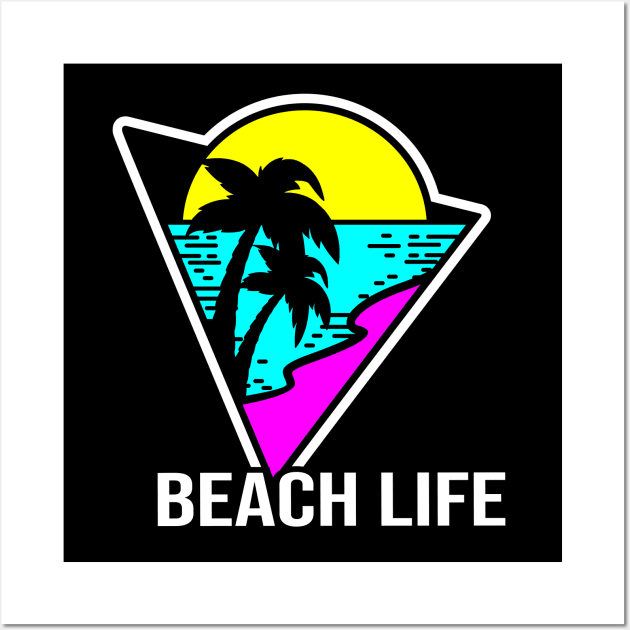 Beach Life 80's style Wall Art by Carlosj1313